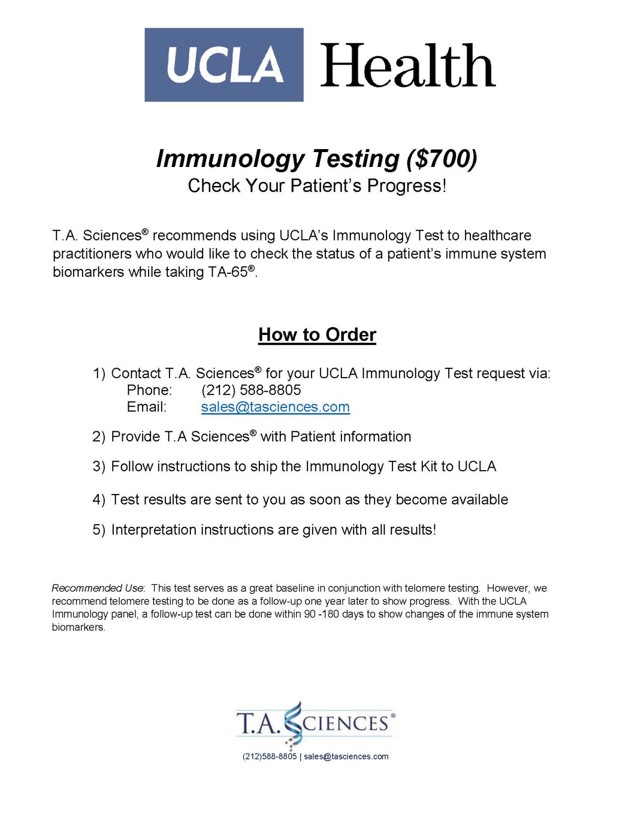 Immunology Testing ($700)
